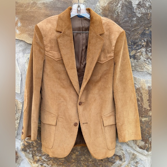 Vintage Pen West By Pendleton Western Corduroy Suede Blazer Suit Jacket Coat 40
